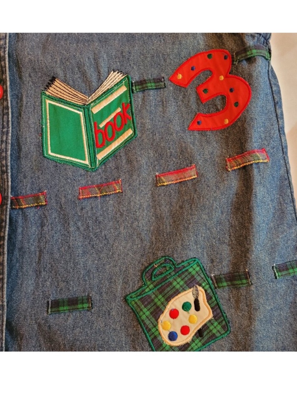 Vintage Embroidered Denim Teacher Vest - Picture 7 of 10